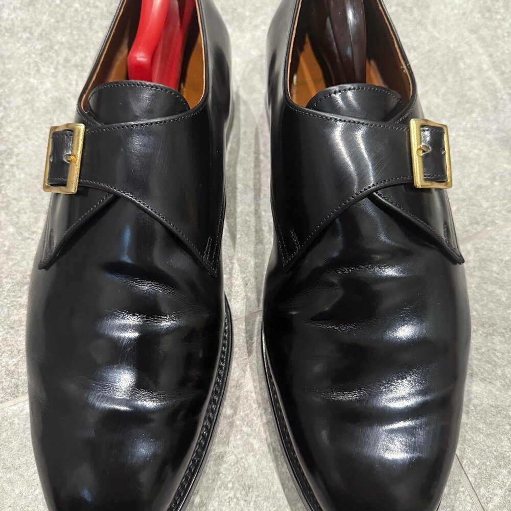 POLO RALPH LAUREN Bench Made in England Black Leather Monk Strap Size 12 D